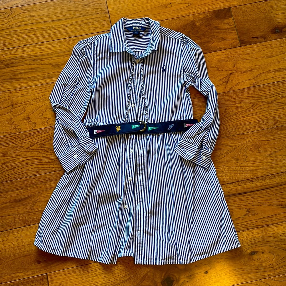 Ralph Lauren Navy & White striped dress, size 6X